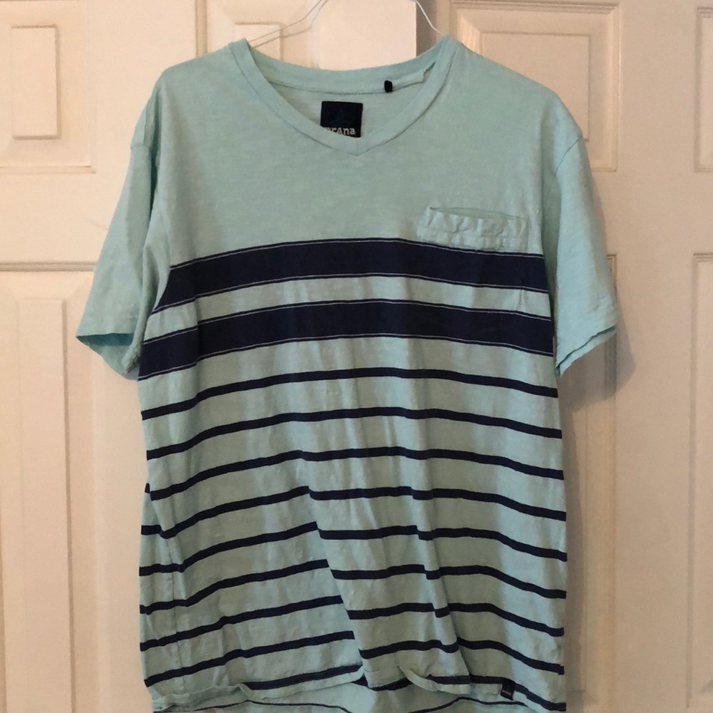 Striped and Textured Prana T-Shirt